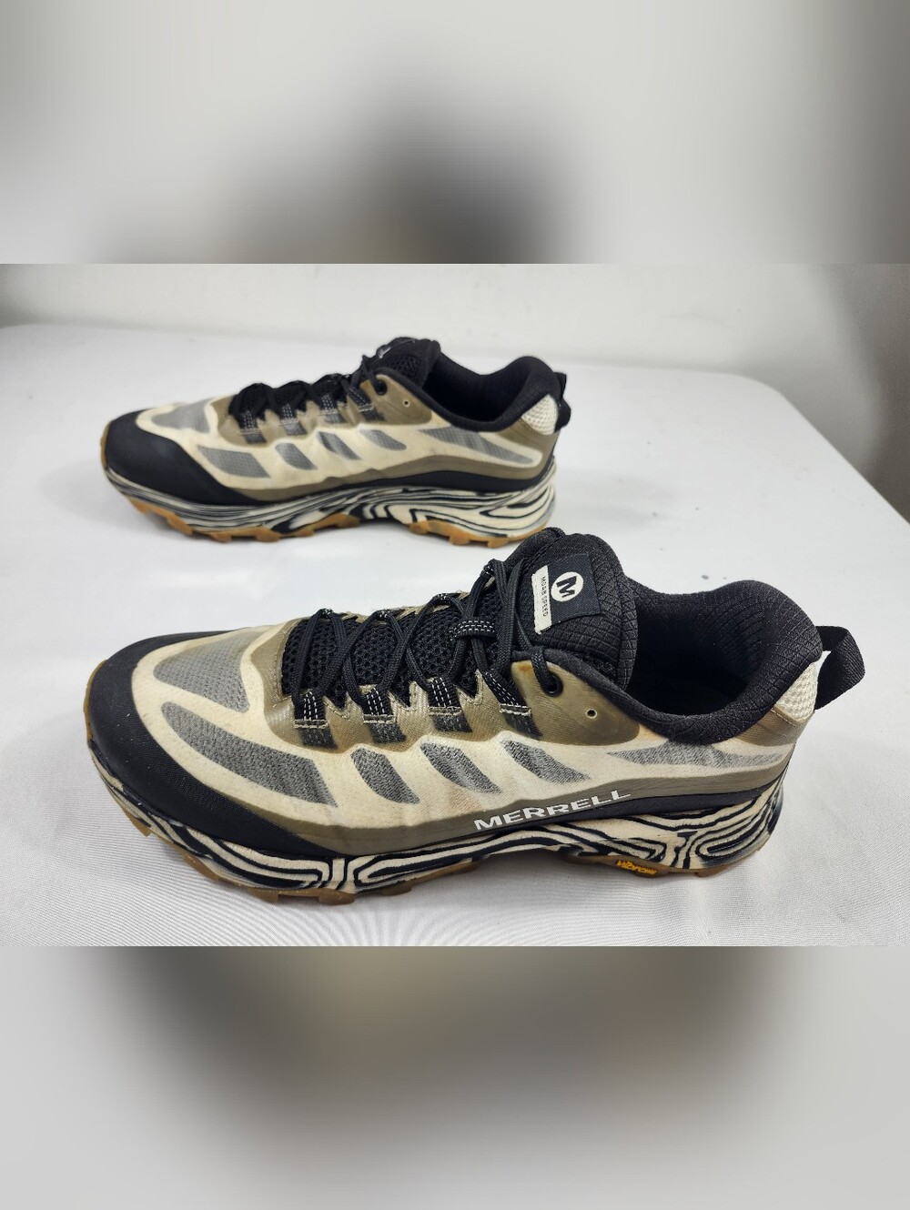 Merrell Moab Speed Men’s Trail Shoes - Black, Tan & Gray Size 12 - Picture 3 of 9